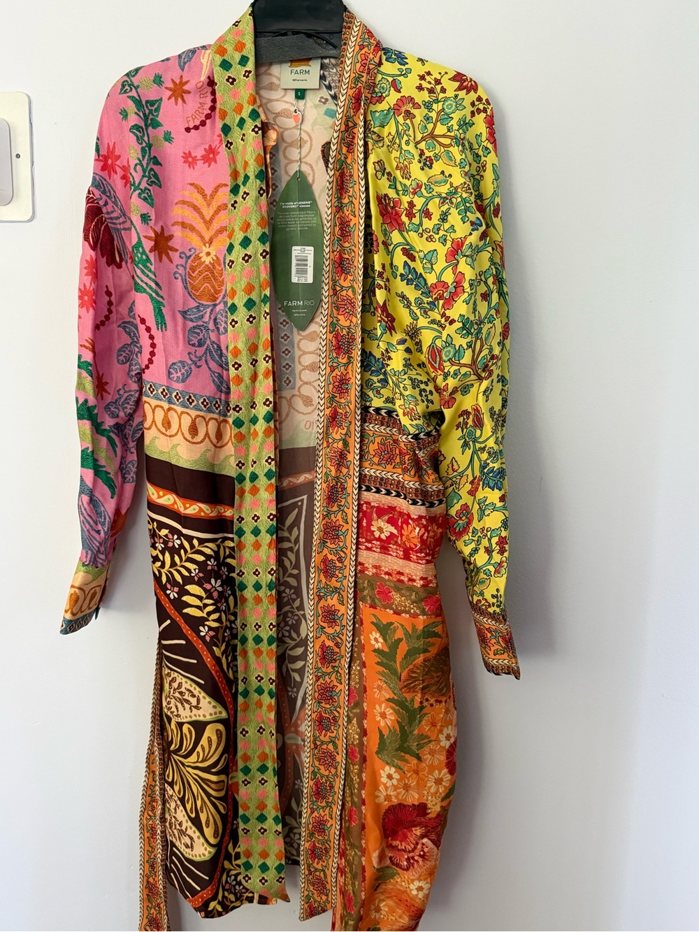 FARM Rio Green Multicolor Printed Kimono